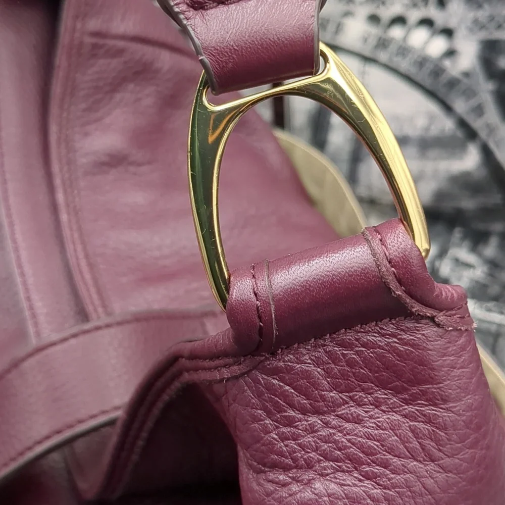 G.I.L.I. Burgundy Leather Hobo Bag